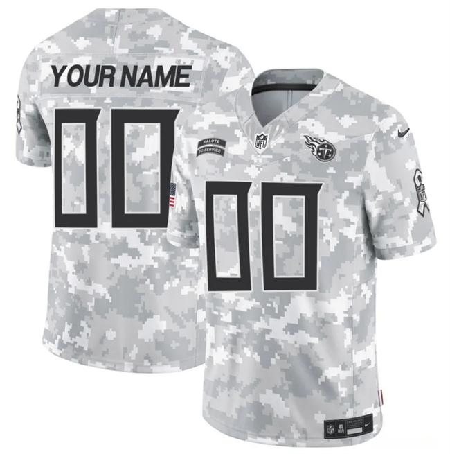 Men's Arctic Camo Tennessee Titans Active Player Custom 2024 F.U.S.E Salute to Service Limited Stitched Football Jersey